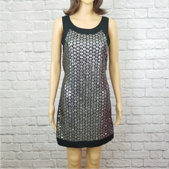 Victoria’s Secret Metallic Sequins Sleeveless Cocktail Dress Sheer Bow Back EUC - Picture 2 of 10